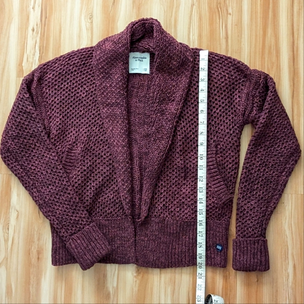 A&F Knit Shawl Collar Open Cardigan